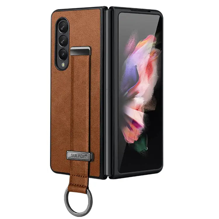 SULADA Cool Series PC + Leather Texture Skin Feel Shockproof Phone Case For Samsung Galaxy Z Fold3 5G For iPhone 12