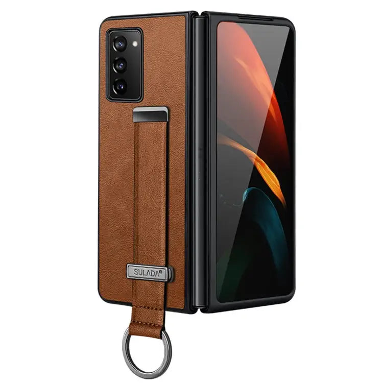 SULADA Cool Series PC + Leather Texture Skin Feel Shockproof Phone Case For Samsung Galaxy Z Fold2 For Samsung Galaxy Z