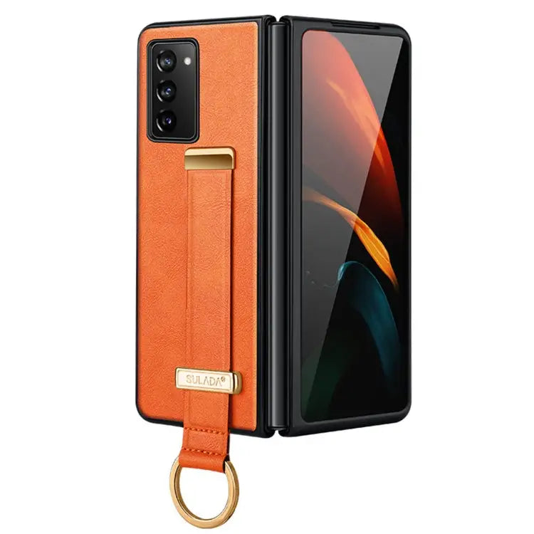 SULADA Cool Series PC + Leather Texture Skin Feel Shockproof Phone Case For Samsung Galaxy Z Fold2 For Samsung Galaxy Z