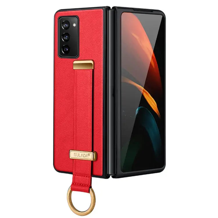 SULADA Cool Series PC + Leather Texture Skin Feel Shockproof Phone Case For Samsung Galaxy Z Fold2 For Samsung Galaxy Z