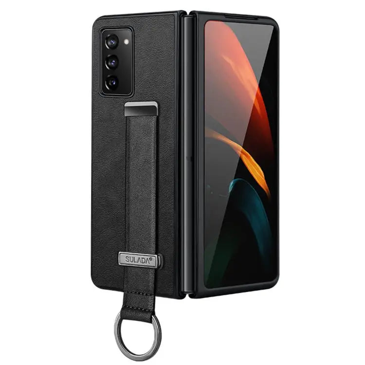 SULADA Cool Series PC + Leather Texture Skin Feel Shockproof Phone Case For Samsung Galaxy Z Fold2 For Samsung Galaxy Z