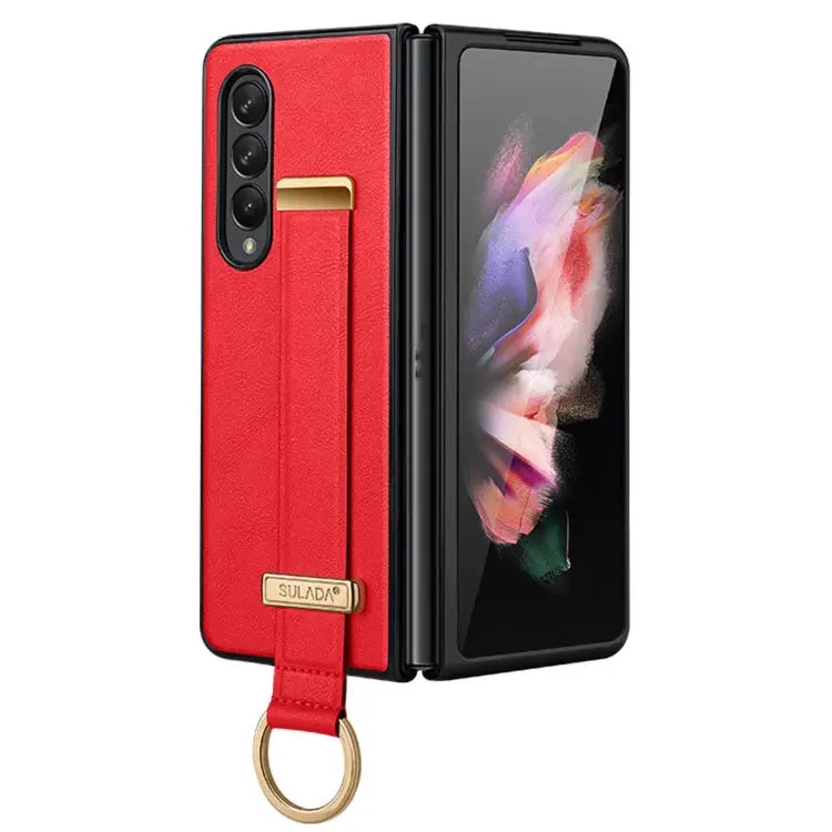 SULADA Cool Series PC + Leather Texture Skin Feel Shockproof Phone Case For Samsung Galaxy Z Fold3 5G For iPhone 12