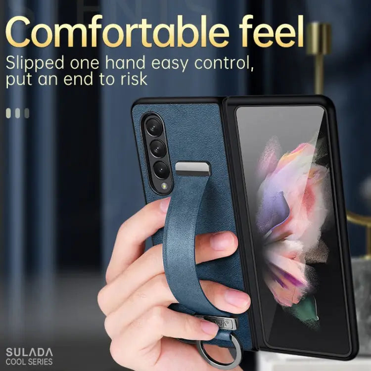 SULADA Cool Series PC + Leather Texture Skin Feel Shockproof Phone Case For Samsung Galaxy Z Fold3 5G For iPhone 12