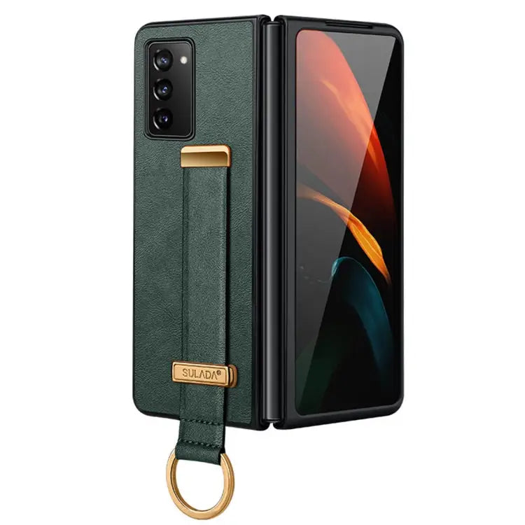 SULADA Cool Series PC + Leather Texture Skin Feel Shockproof Phone Case For Samsung Galaxy Z Fold2 For Samsung Galaxy Z