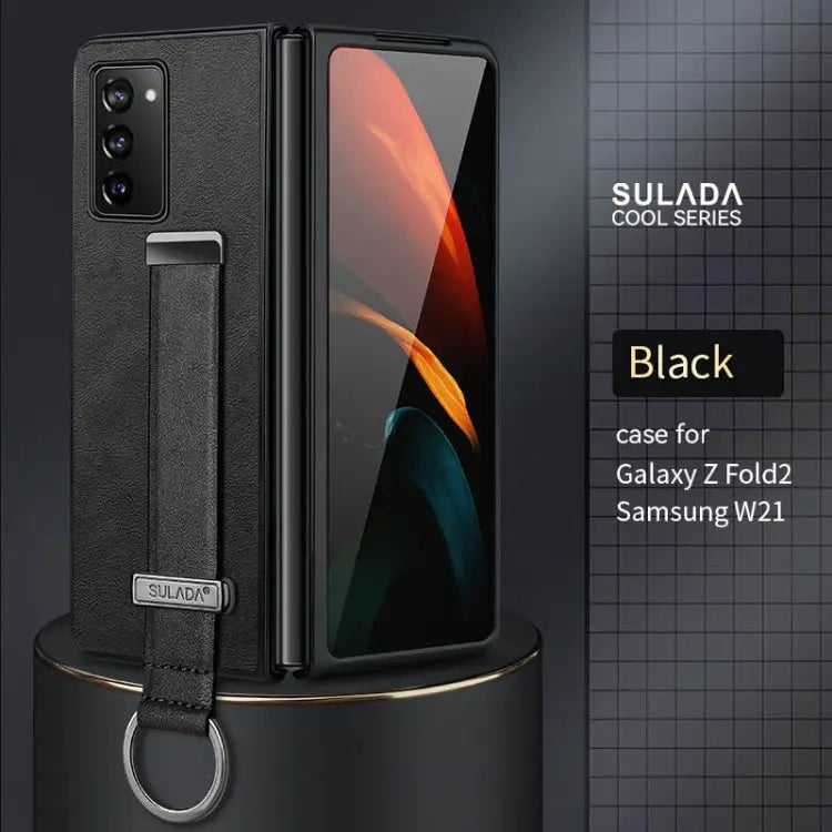 SULADA Cool Series PC + Leather Texture Skin Feel Shockproof Phone Case For Samsung Galaxy Z Fold2 For Samsung Galaxy Z