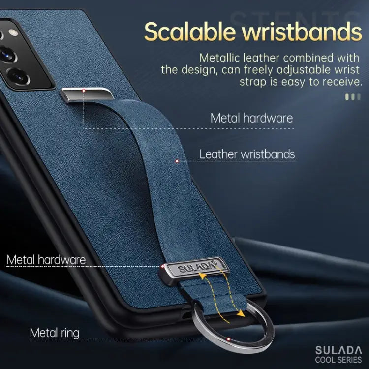 SULADA Cool Series PC + Leather Texture Skin Feel Shockproof Phone Case For Samsung Galaxy Z Fold2 For Samsung Galaxy Z
