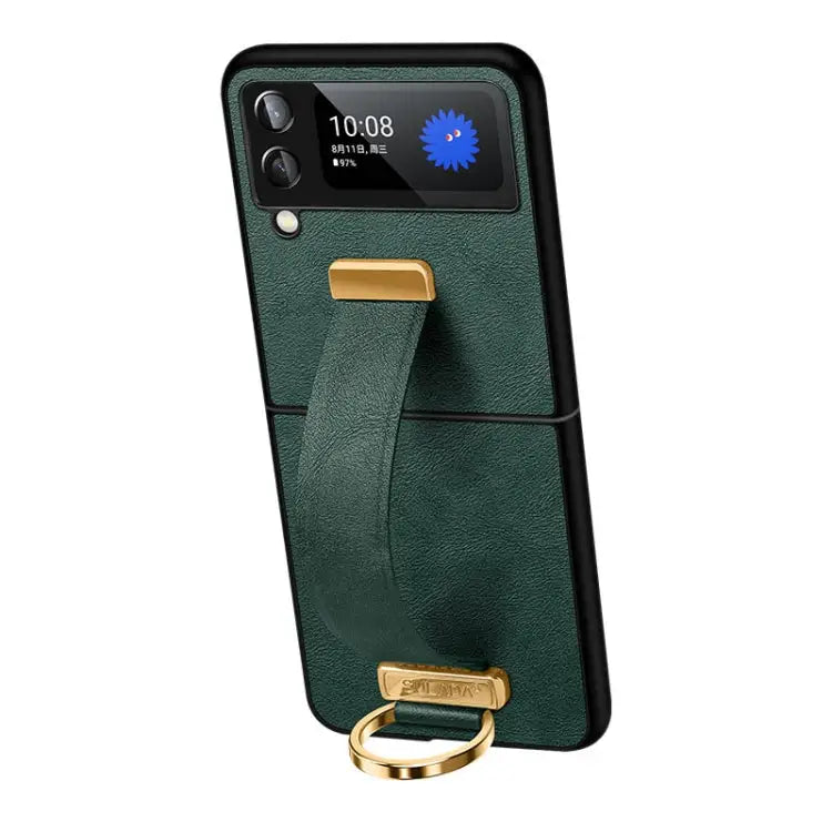 SULADA Cool Series PC + Leather Texture Skin Feel Shockproof Phone Case For Samsung Galaxy Z Fold2 For Samsung Galaxy Z