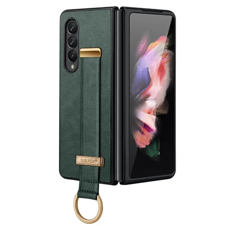 SULADA Cool Series PC + Leather Texture Skin Feel Shockproof Phone Case For Samsung Galaxy Z Fold3 5G For iPhone 12