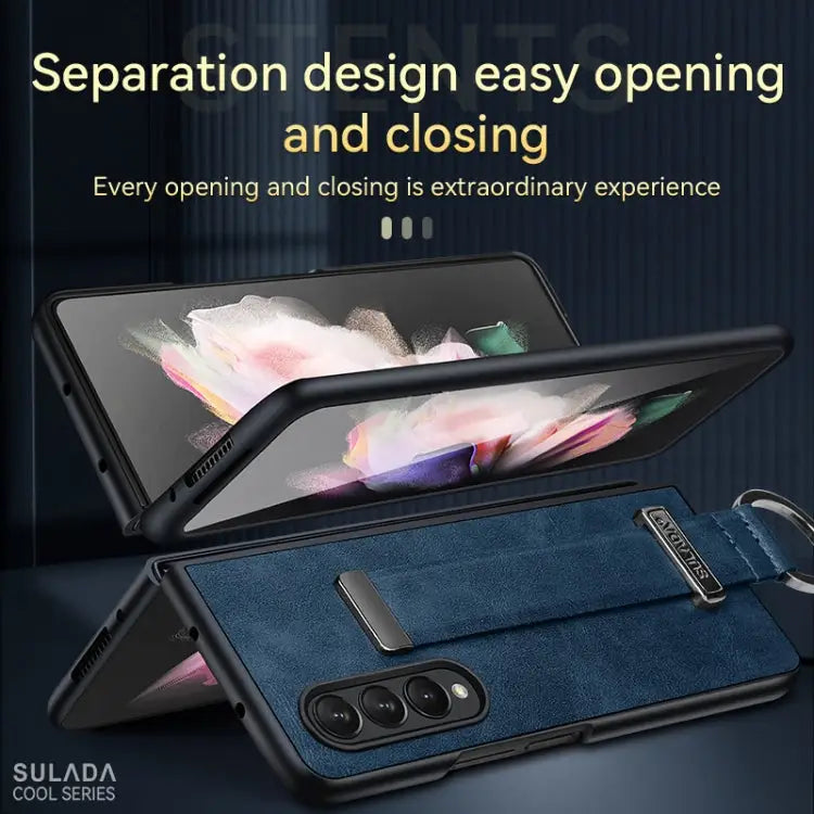 SULADA Cool Series PC + Leather Texture Skin Feel Shockproof Phone Case For Samsung Galaxy Z Fold3 5G For iPhone 12