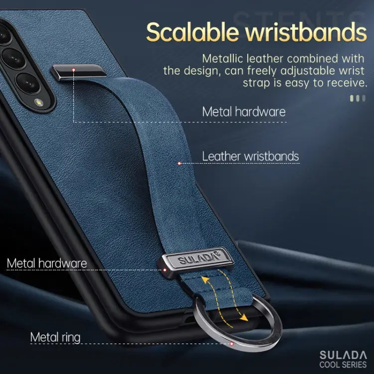 SULADA Cool Series PC + Leather Texture Skin Feel Shockproof Phone Case For Samsung Galaxy Z Fold3 5G For iPhone 12
