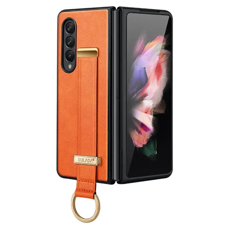SULADA Cool Series PC + Leather Texture Skin Feel Shockproof Phone Case For Samsung Galaxy Z Fold3 5G For iPhone 12