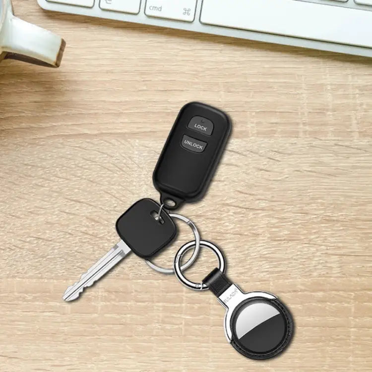 SULADA Leather Protective Cover Case with Switchable Keychain Ring For AirTag - Apple Accessories