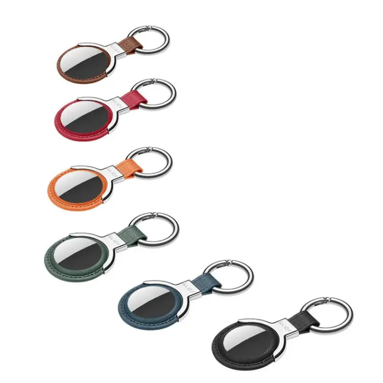 SULADA Leather Protective Cover Case with Switchable Keychain Ring For AirTag - Apple Accessories