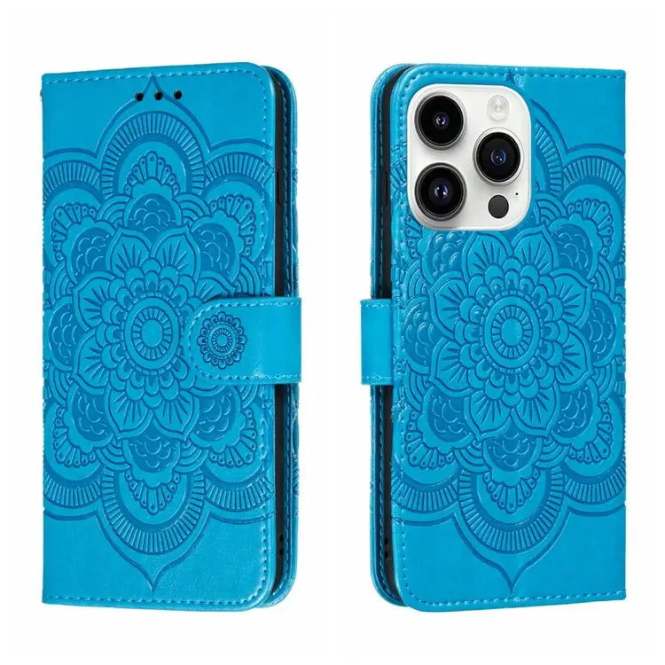 Sun Mandala Embossing Leather Phone Case For iPhone 14 / 13 For iPhone 14 Plus For iPhone 14 Pro - For iPhone 14 Pro