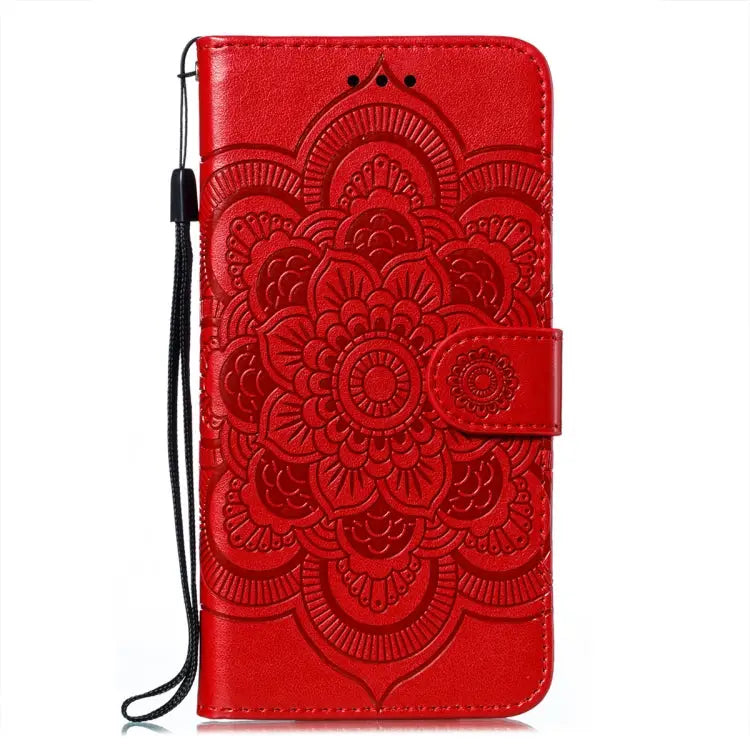 Sun Mandala Embossing Leather Phone Case For iPhone 14 / 13 For iPhone 14 Plus For iPhone 14 Pro - Apple Accessories