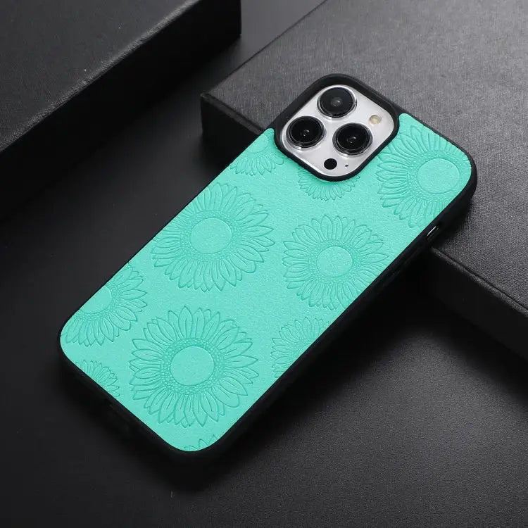 Sunflower Pattern PU + TPU + PC Shockproof Phone Case For iPhone 13 Pro Max For Motorola Razr 5G For Huawei P50 Pocket