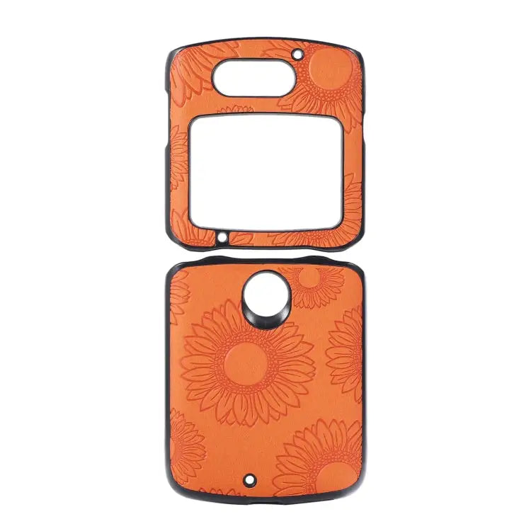 Sunflower Pattern PU + TPU + PC Shockproof Phone Case For iPhone 13 Pro Max For Motorola Razr 5G For Huawei P50 Pocket