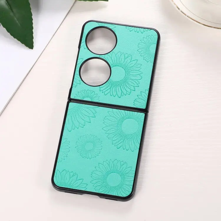 Sunflower Pattern PU + TPU + PC Shockproof Phone Case For iPhone 13 Pro Max For Motorola Razr 5G For Huawei P50 Pocket