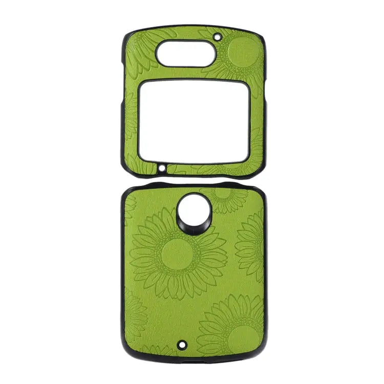 Sunflower Pattern PU + TPU + PC Shockproof Phone Case For iPhone 13 Pro Max For Motorola Razr 5G For Huawei P50 Pocket