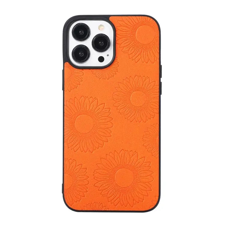 Sunflower Pattern PU + TPU + PC Shockproof Phone Case For iPhone 13 Pro Max For Motorola Razr 5G For Huawei P50 Pocket