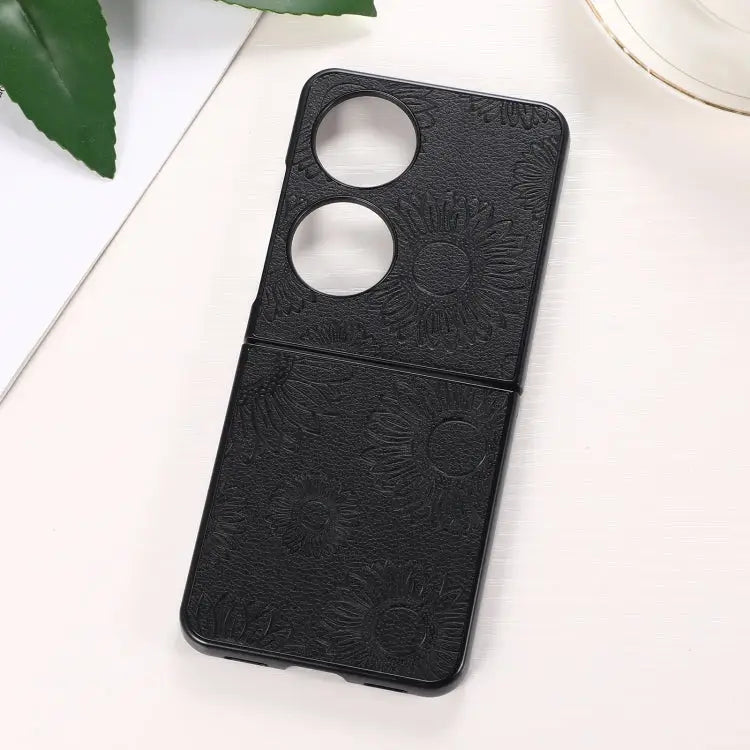Sunflower Pattern PU + TPU + PC Shockproof Phone Case For iPhone 13 Pro Max For Motorola Razr 5G For Huawei P50 Pocket