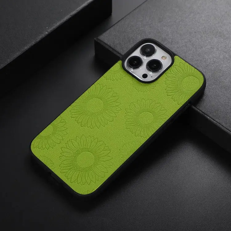 Sunflower Pattern PU + TPU + PC Shockproof Phone Case For iPhone 13 Pro Max For Motorola Razr 5G For Huawei P50 Pocket