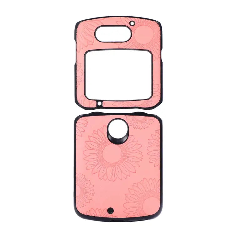 Sunflower Pattern PU + TPU + PC Shockproof Phone Case For iPhone 13 Pro Max For Motorola Razr 5G For Huawei P50 Pocket