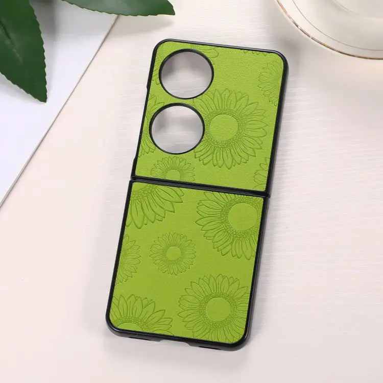 Sunflower Pattern PU + TPU + PC Shockproof Phone Case For iPhone 13 Pro Max For Motorola Razr 5G For Huawei P50 Pocket