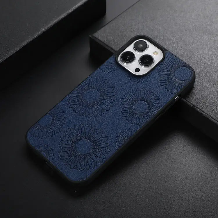 Sunflower Pattern PU + TPU + PC Shockproof Phone Case For iPhone 13 Pro Max For Motorola Razr 5G For Huawei P50 Pocket
