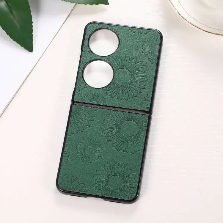 Sunflower Pattern PU + TPU + PC Shockproof Phone Case For iPhone 13 Pro Max For Motorola Razr 5G For Huawei P50 Pocket
