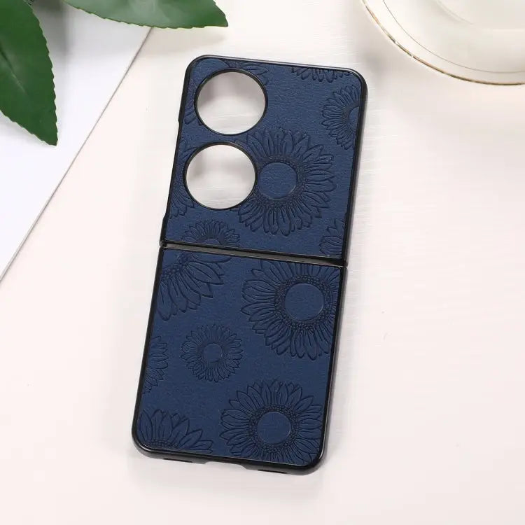Sunflower Pattern PU + TPU + PC Shockproof Phone Case For iPhone 13 Pro Max For Motorola Razr 5G For Huawei P50 Pocket