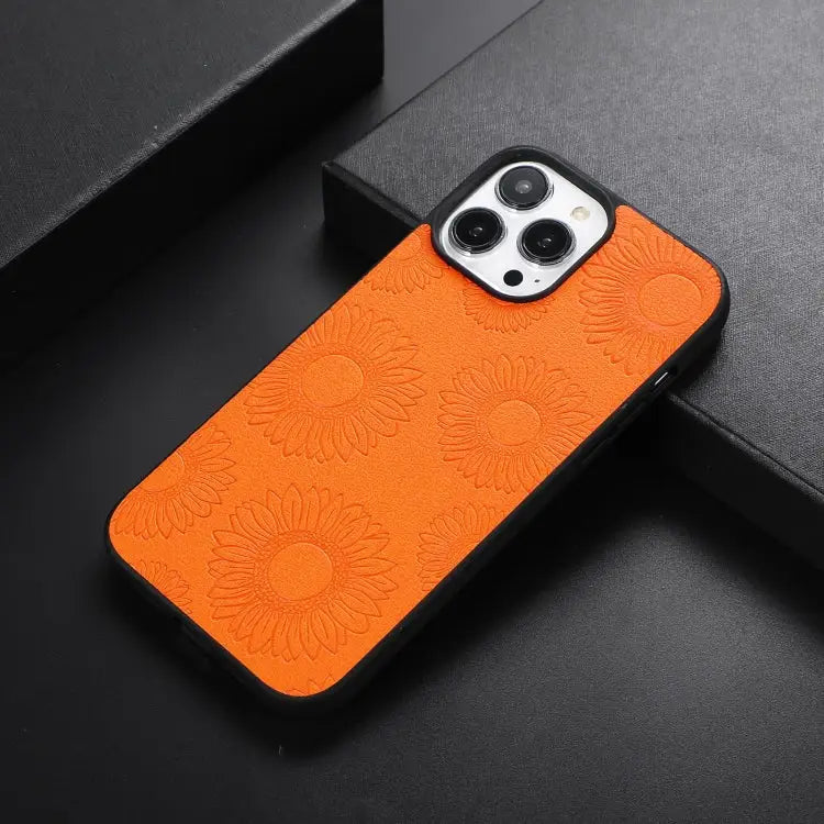 Sunflower Pattern PU + TPU + PC Shockproof Phone Case For iPhone 13 Pro Max For Motorola Razr 5G For Huawei P50 Pocket