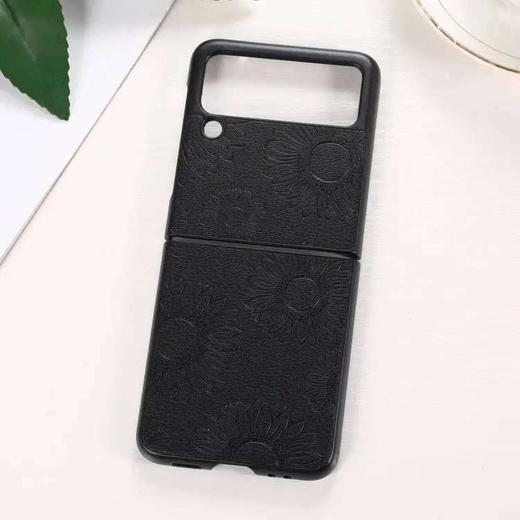 Sunflower Pattern PU + TPU + PC Shockproof Phone Case For Samsung Galaxy Z Flip3 5G For Samsung Galaxy Z Fold3 5G