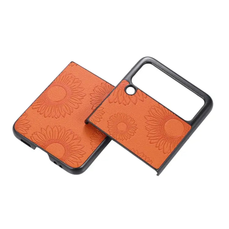 Sunflower Pattern PU + TPU + PC Shockproof Phone Case For Samsung Galaxy Z Flip3 5G For Samsung Galaxy Z Fold3 5G