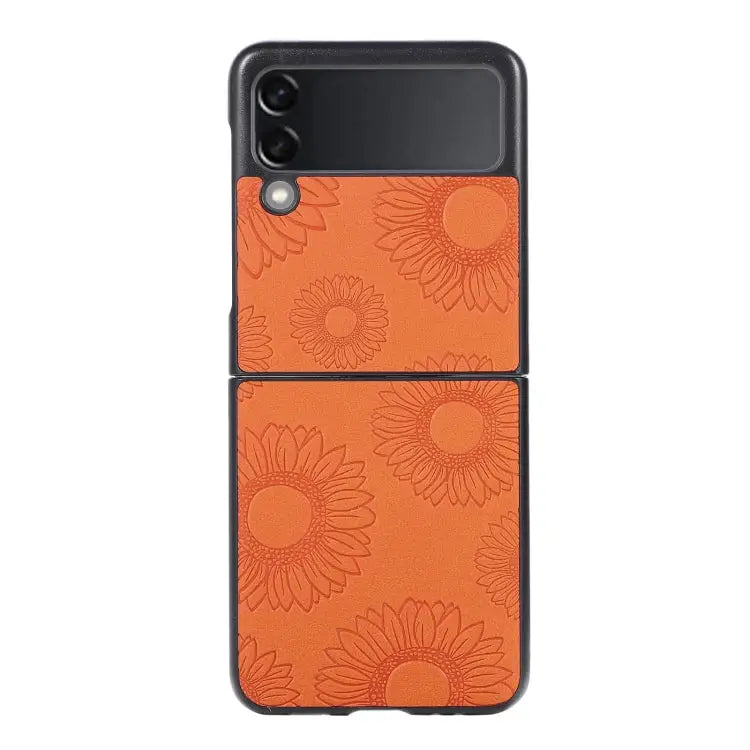 Sunflower Pattern PU + TPU + PC Shockproof Phone Case For Samsung Galaxy Z Flip3 5G For Samsung Galaxy Z Fold3 5G