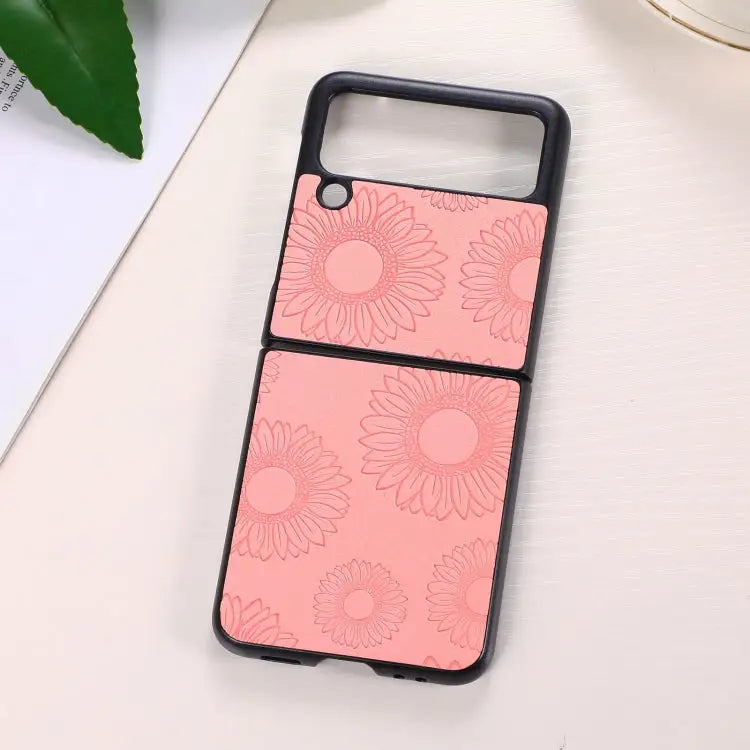 Sunflower Pattern PU + TPU + PC Shockproof Phone Case For Samsung Galaxy Z Flip3 5G For Samsung Galaxy Z Fold3 5G