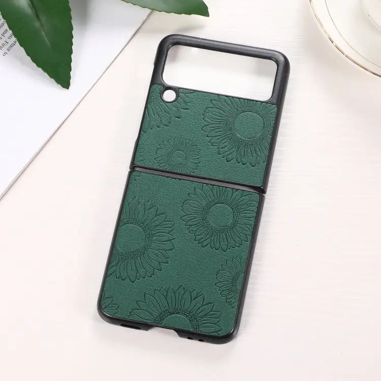 Sunflower Pattern PU + TPU + PC Shockproof Phone Case For Samsung Galaxy Z Flip3 5G For Samsung Galaxy Z Fold3 5G