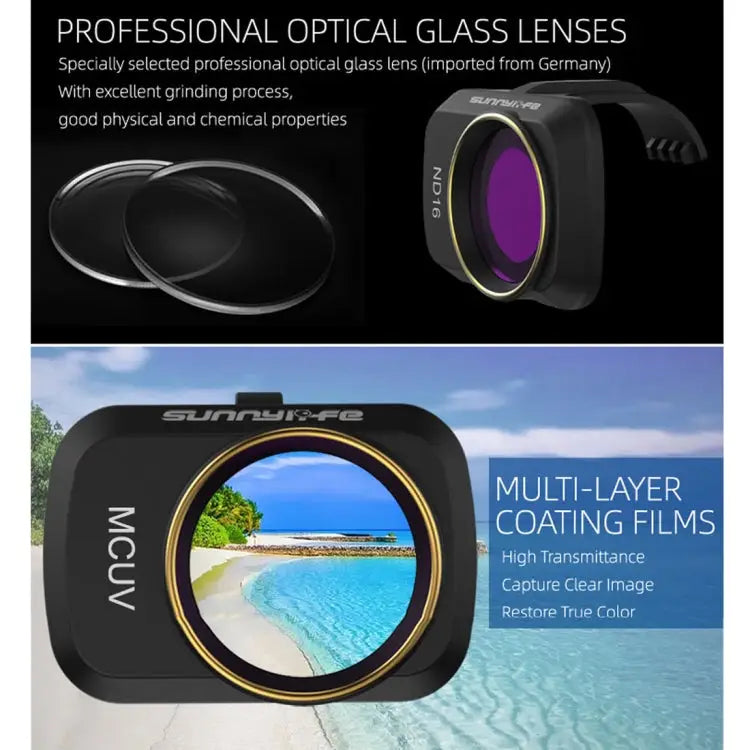Sunnylife MM-FI9256 For DJI Mavic mini 4 In 1 Drone ND4 + ND8 + ND16 + ND32 Lens Filter ND4 + ND8 + ND16 + ND32 - ND4