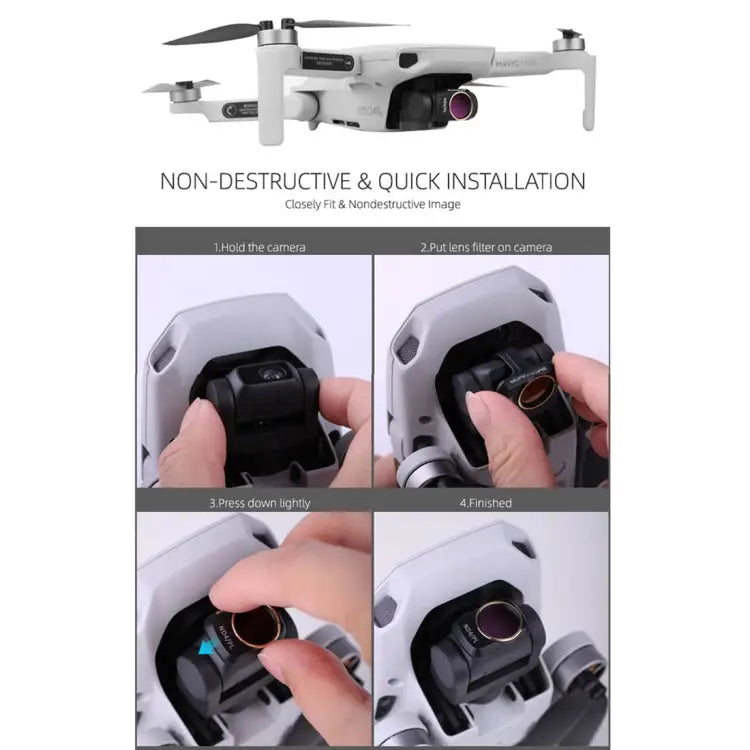 Sunnylife MM-FI9256 For DJI Mavic mini 4 In 1 Drone ND4 + ND8 + ND16 + ND32 Lens Filter ND4 + ND8 + ND16 + ND32 - ND4