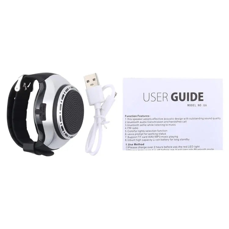 Support Hands-free Calls & Intelligent Screen Display & FM Radio & TF Card & Cellphone Anti-lost - Silver