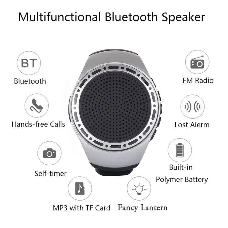 Support Hands-free Calls & Intelligent Screen Display & FM Radio & TF Card & Cellphone Anti-lost - Silver