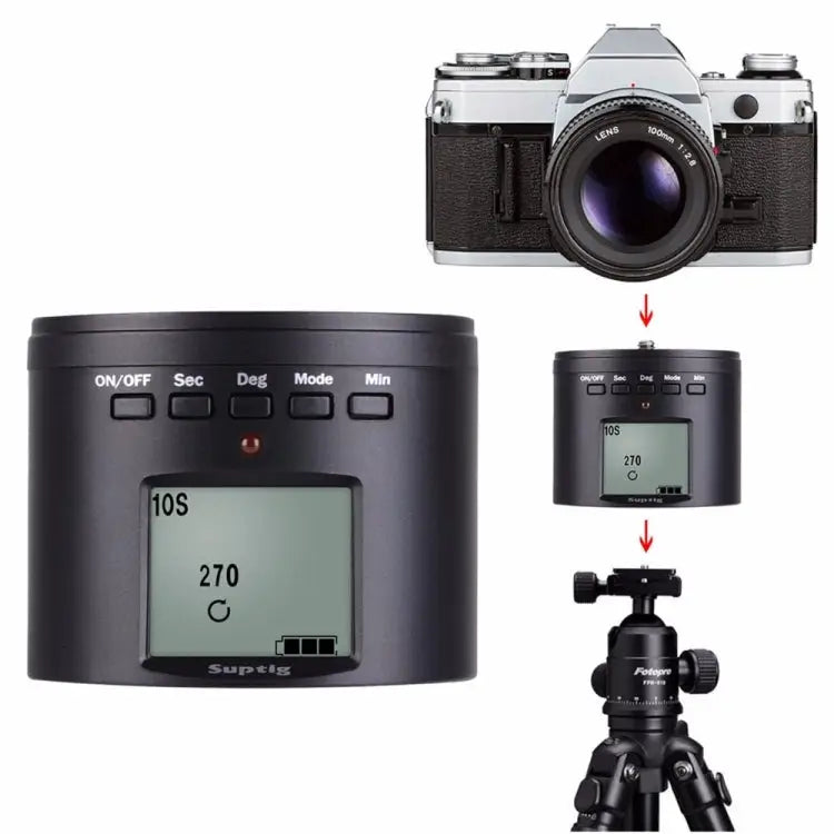 Suptig RSX-350 360 Degree Panoramic-Head Power-driven Time Lapse Stabilizer Tripod Adapter Turntable Mount for GoPro