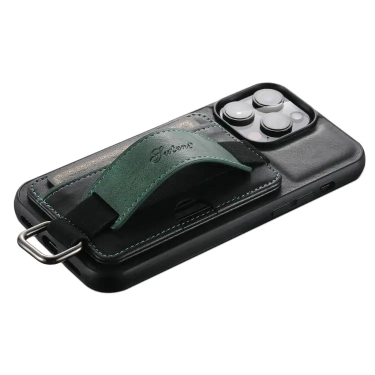 Suteni H13 Card Wallet Wrist Strap Holder PU Phone Case For iPhone 11 Pro For iPhone 11 For iPhone 11 Pro Max