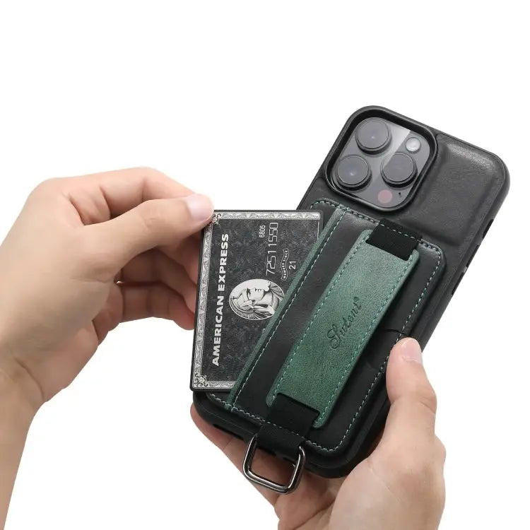 Suteni H13 Card Wallet Wrist Strap Holder PU Phone Case For iPhone 11 Pro For iPhone 11 For iPhone 11 Pro Max