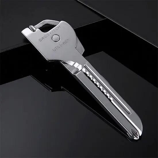 SWISS + TECH Stainless Steel 6 in 1 Multi-function Outdoor Key Chain Foldable Mini Tools Key Ring