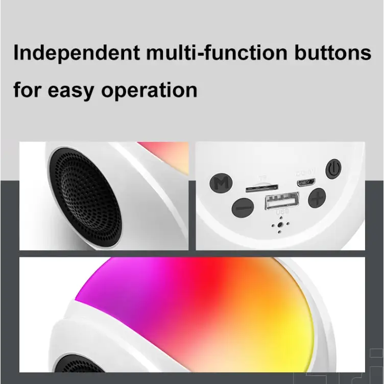 SY-688 TWS RGB Colorful Light Mini Card Bluetooth Speaker SY-688 White - SY-688 White - Apple Accessories