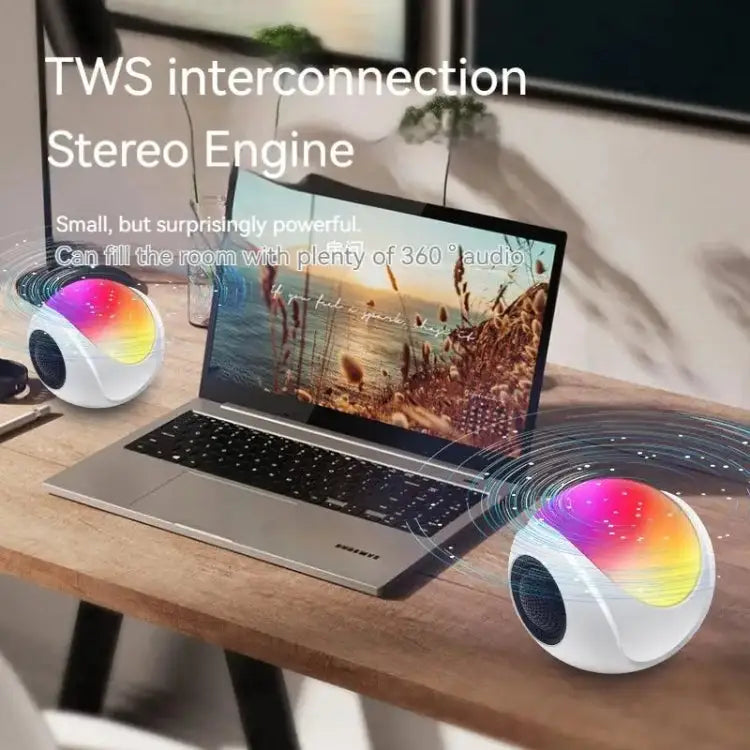SY-688 TWS RGB Colorful Light Mini Card Bluetooth Speaker SY-688 White - SY-688 White - Apple Accessories
