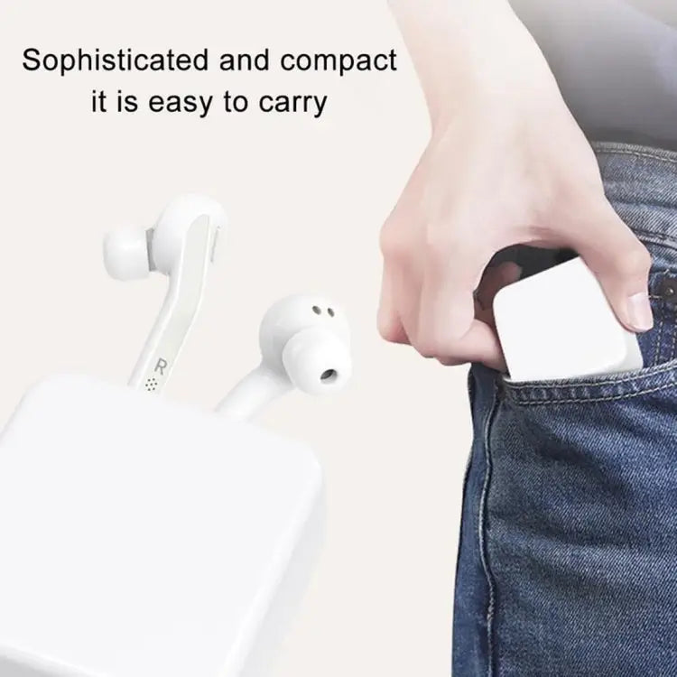 T-88 TWS Bluetooth V5.0 Wireless Stereo Earphones with Magnetic Charging Box - White