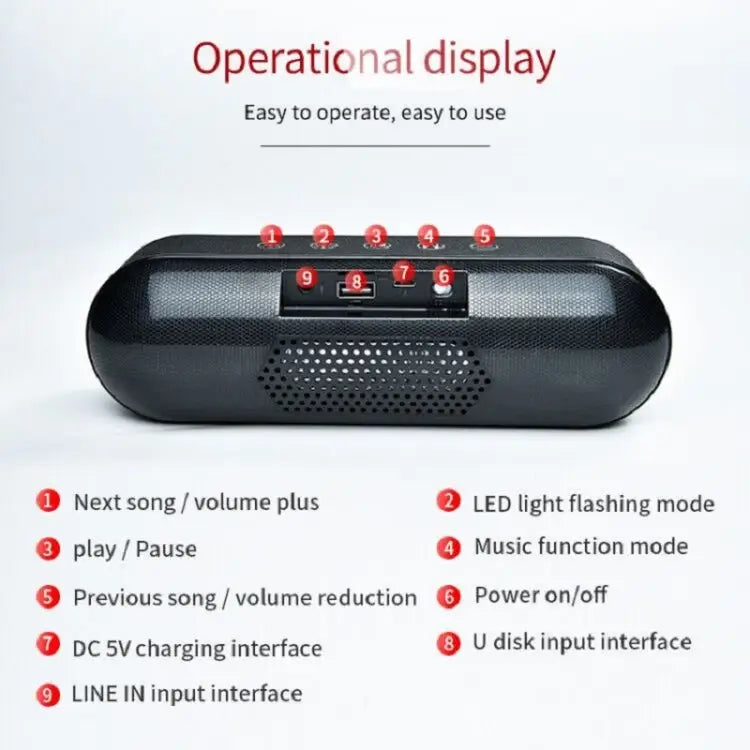T&G TG148 Portable Stereo Audio Super Bass LED Lantern Pill Wireless Bluetooth Speaker - Apple Accessories