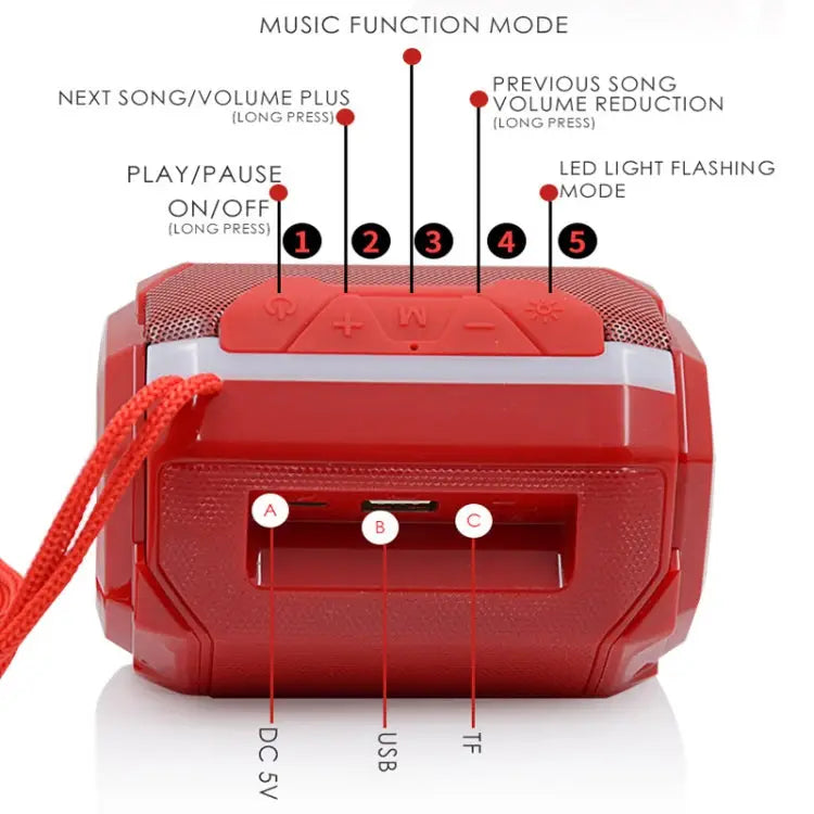 T&G TG162 LED Stereo Portable Bluetooth Speaker Mini Wireless Speaker Subwoofer - Apple Accessories